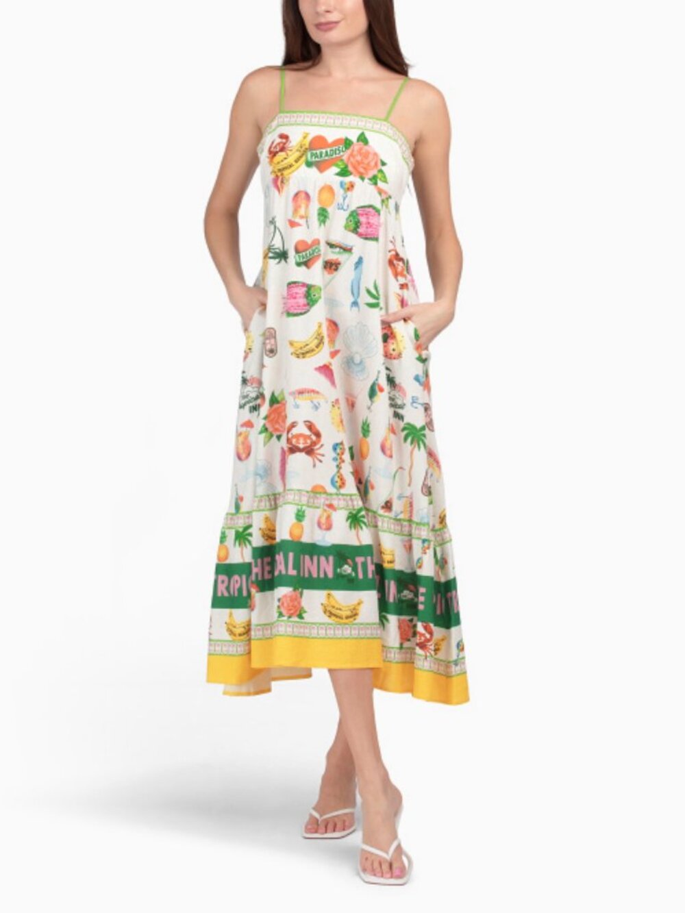 Maison D'Amelie | Linen Blend Paradiso Maxi Dress w/ Pockets! | NWT